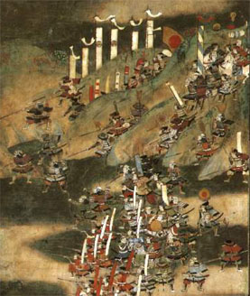 Ieyasu at Nagakute, 1584 (note his gold fan standard).
